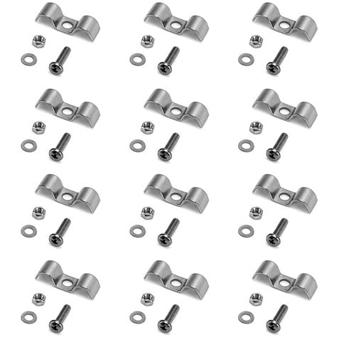 QWORK Stainless Steel Double Line Clamp, 12 Pack 3/8" Fuel Lines Clips ...