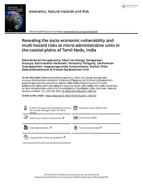 Revealing the socio-economic vulnerability and multi-hazard risks at ...
