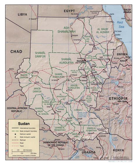 Detailed relief and political map of Sudan. Sudan detailed relief and political map | Vidiani ...