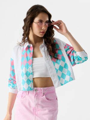 Buy The Souled Store Original Checks: Pink And Blue Women Boyfriend ...