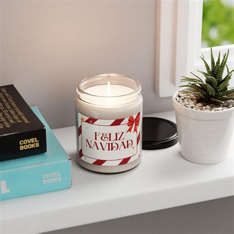 Feliz Navidad Striped Merry Christmas Soy Candle in Spanish - Etsy