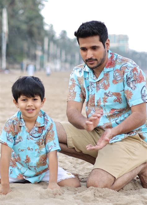 Tura Turi | Beach Shirt for Boys, Men | Funky Monkey Blue