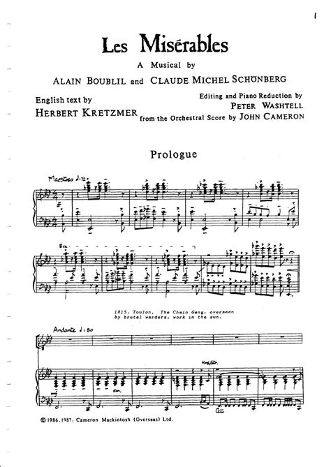 Les miserables orchestral score - lasopains