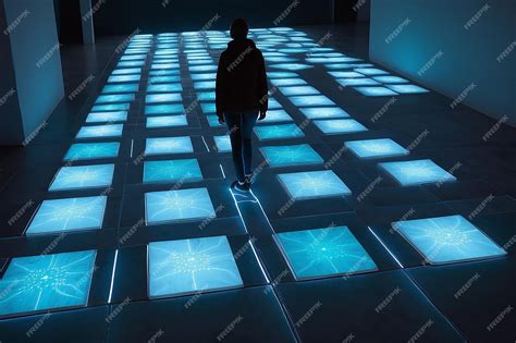Premium Photo | Interactive LED Floor Tiles with Customizable Light ...