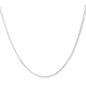 Silver Taper Jewels Silver 925 18 Inch Rhodium Plated Thin Curb Chain ...