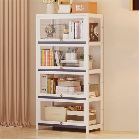 Buy Showcase Display Cabinet 4 Tier Curio Display Cabinet Shelves with ...