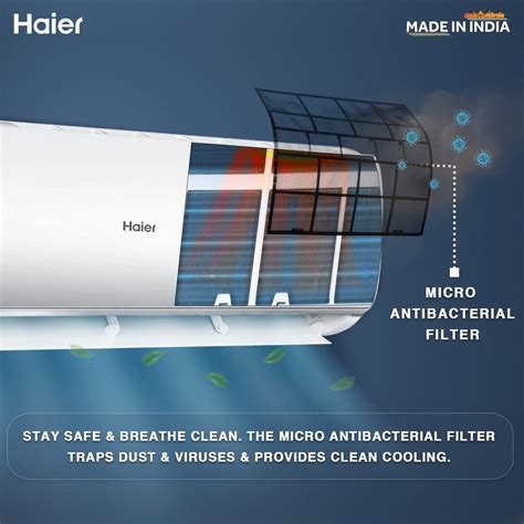 Haier 1 Ton 2 Star Fixed Speed Split AC | Copper, Antibacterial Filter ...