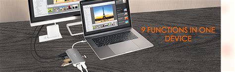 j5create USB-C 9-in-1 Multi Adapter Multi Adapter HDMI/Ethernet/USB 3.1 ...