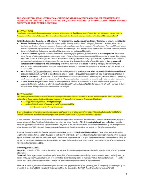 Foundations Exam Notes - GW - THIS DOCUMENT IS A ROUGH RECOLLECTION OF ...