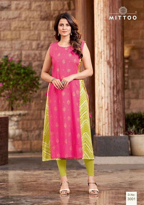 Mittoo Nandini Catalog Rayon Printed Party Wear Anarkali Kurtis Wholesale