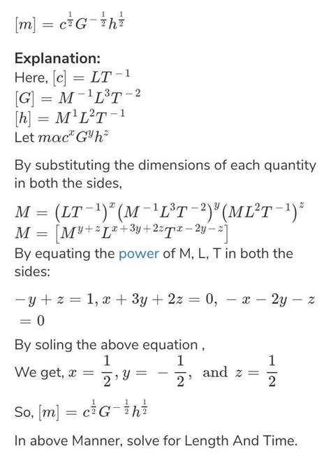 If the velocity of light c gravitational constant (g) and planck's ...