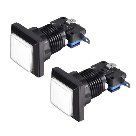 uxcell Game Push Button 34x34 Square 12V LED Illuminated Push Button ...