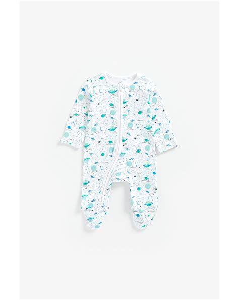 Buy Boys Full Sleeves Romper Space Print - White Online at Best Price ...