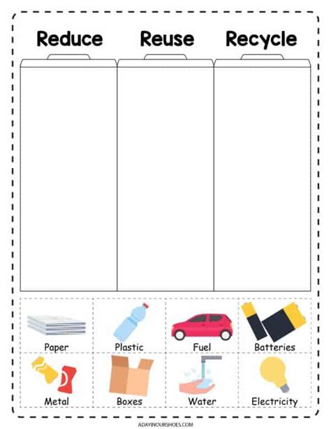 Reduce Reuse/Recycle Worksheet 的图像结果