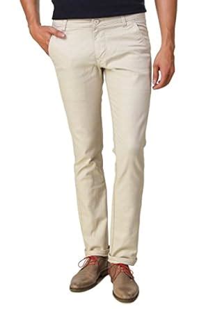 Buy men in class Cream Chinos Pants for Men Stretchable Slim Fit Chinos ...