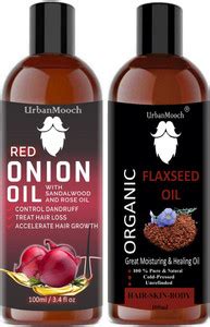 UrbanMooch 100% Pure Red ONION & Flaxseed Hair Oil - Price in India ...