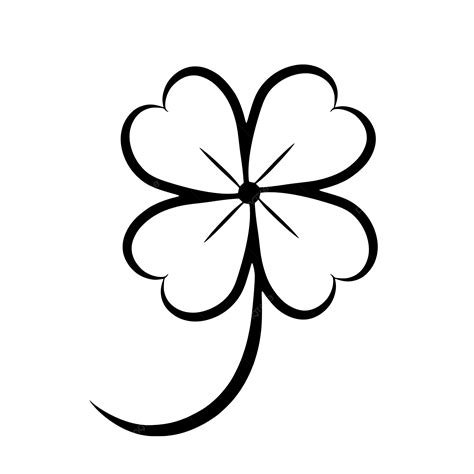 Four Leaf Clover Icon Graphic Illustration Silhouette Drawing Outline Vector, Clover, Four Leaf ...