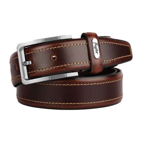 Buy Flyer Men's Genuine Leather Belt (BR1512-16_Brown) at Amazon.in
