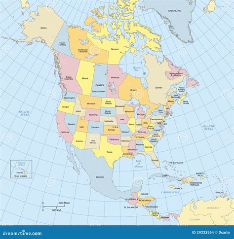 Political Map Of North America - Political Map Of North America In ...