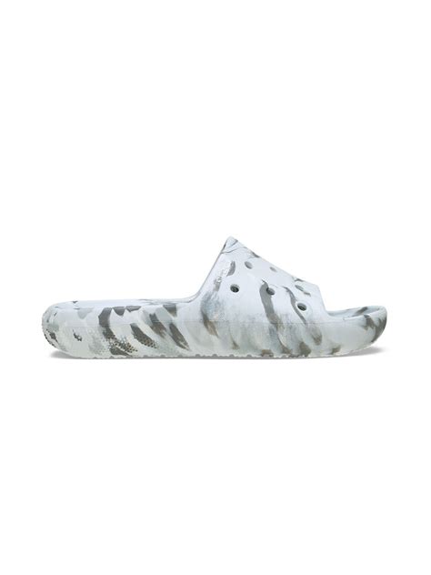 Shop Crocs Grey Classic Marbled Ii Slide Online