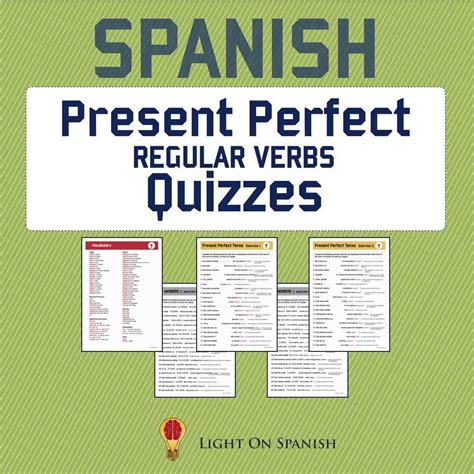 Spanish Present Perfect Tense Regular Verbs Quizzes | Regular verbs ...
