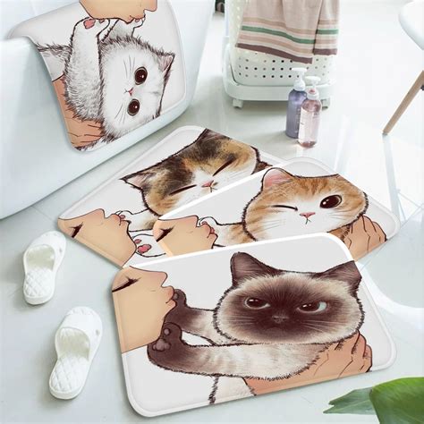 Funny-Love-Kiss-Cute-Cat-Floor-Mat-Bath-Mat-Nordic-Style-Home-Doormat ...
