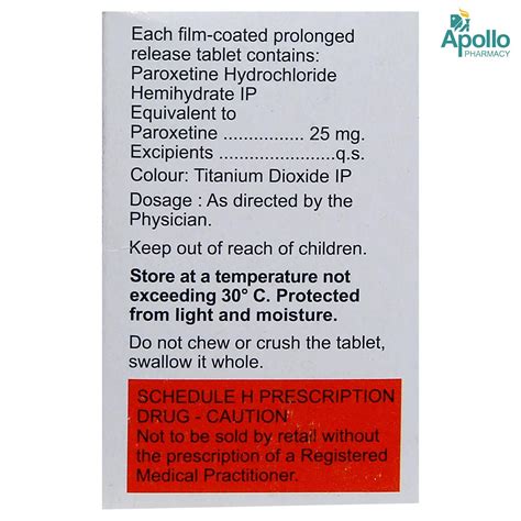 Depaxil CR-25 Tablet 10's Price, Uses, Side Effects, Composition ...
