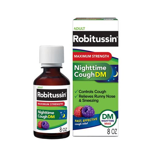 Robitussin Maximum Strength Nighttime Cough Dm, Cough Medicine for ...