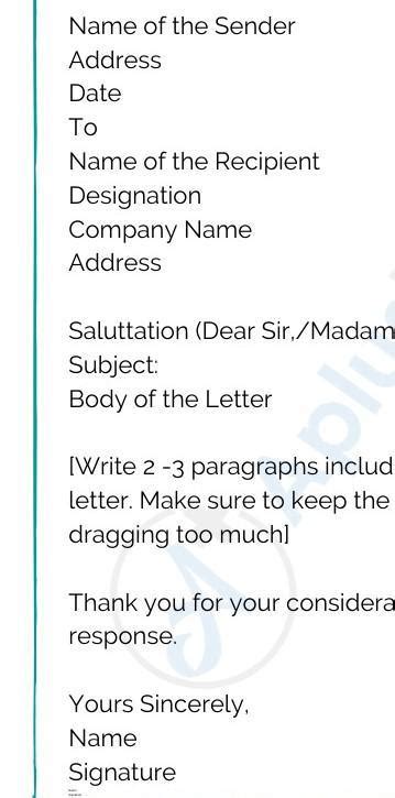 format of writting letter.. - Brainly.in