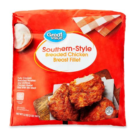 Great Value Fully Cooked Southern Style Chicken Breast Fillet, Whole ...