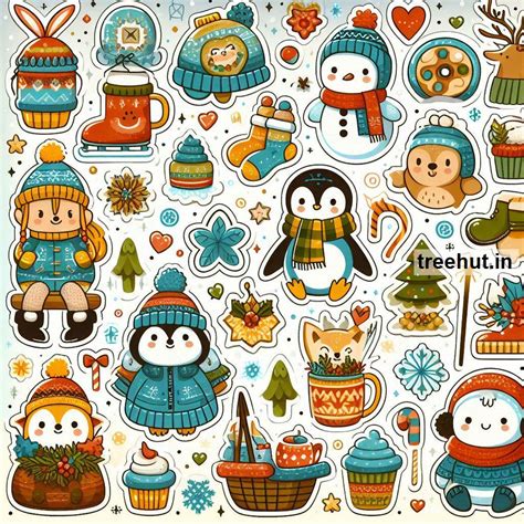 Printable Winter Stickers and 20 Craft Activities for Kids, Adults ...