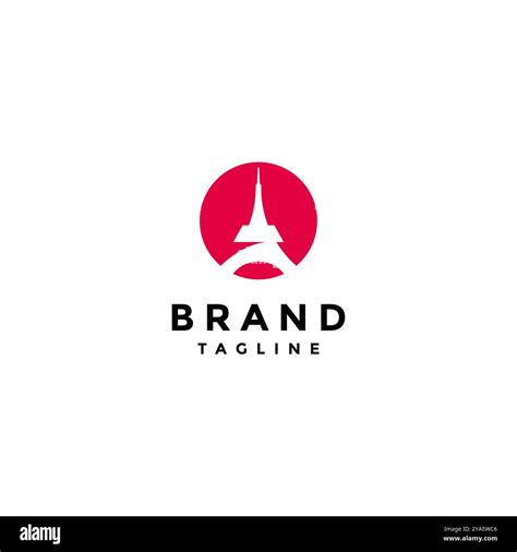 Tower Silhouette Inside Circle Logo Design. Red Circle Symbol Design ...