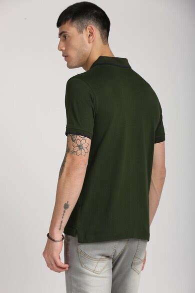 Buy Men Green Solid Polo Neck Collar T-shirt Online - 310863 | Peter ...