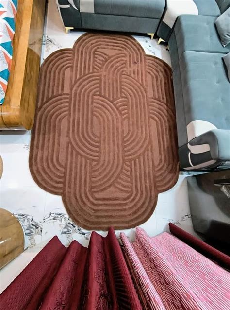 Buy HAMIYA HANDLOOM CARPET Hand Tufted Woollen Carpet High Low Design ...