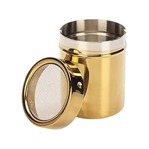 Buy Stainless Steel Powder Shaker, Gold Fine Mesh Powder Sugar Shaker ...