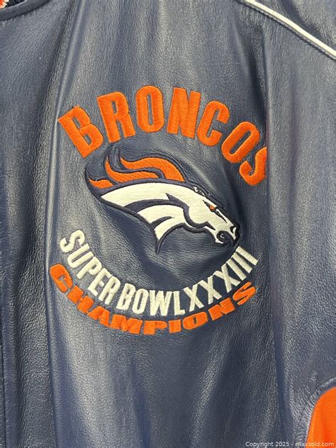 XXL Denver Broncos Super Bowl XXXIII Leather Jacket | Maxsold