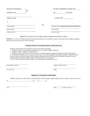 Indiana Garnishment Summons - Fill Out, Sign & Share Online | pdfFiller