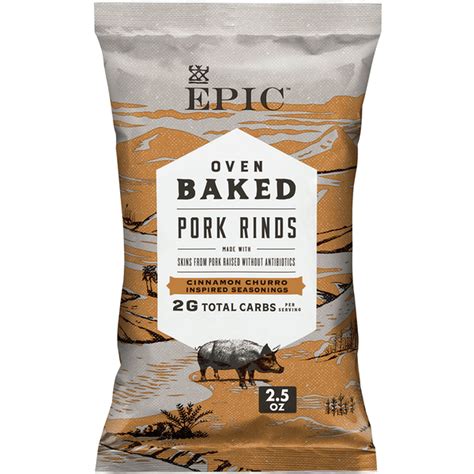 EPIC Cinnamon Churro Baked Pork Rinds, Keto Friendly, Paleo Friendly (2 ...
