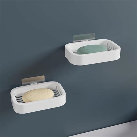 Plastic Self Adhesive Soap Holder for Bathroom, Wall Mount, Multicolor ...