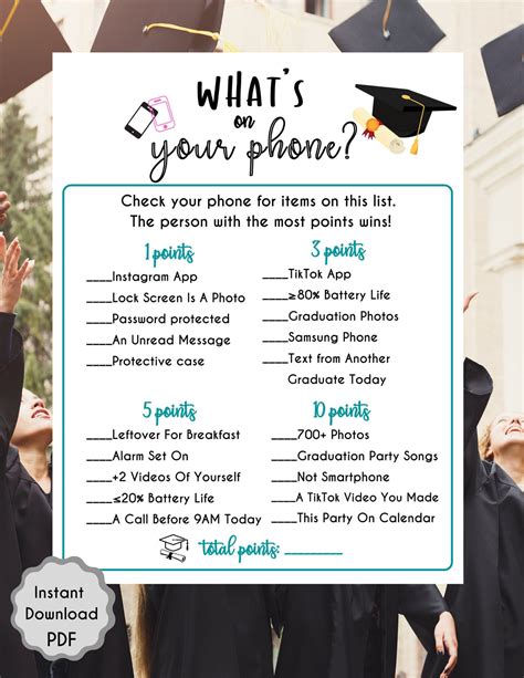 2024 Graduation Party Game | Whats on Your Phone Game | Graduation ...