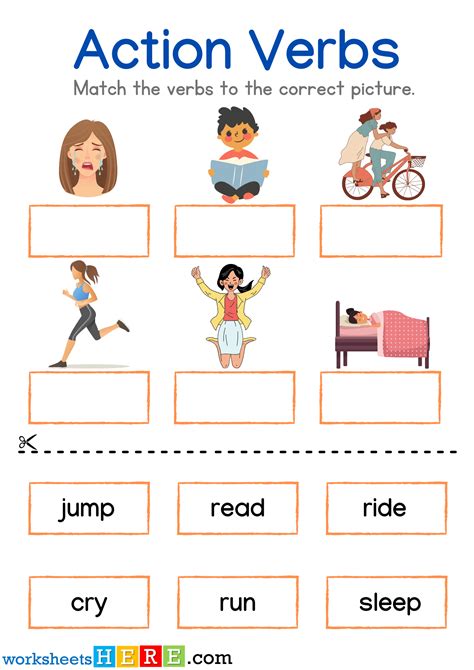 Verbs Worksheet for Kids 的图像结果