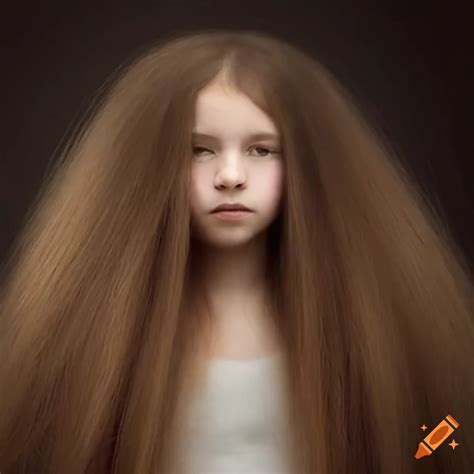 Two girls with long fluffy hair on Craiyon