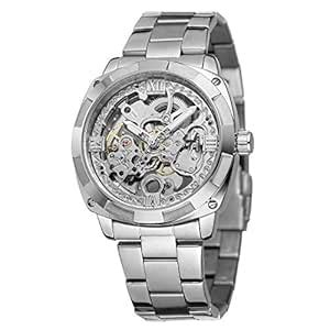 FORSINING Casual Analog Men's Watch (Silver Dial Silver Colored Strap ...