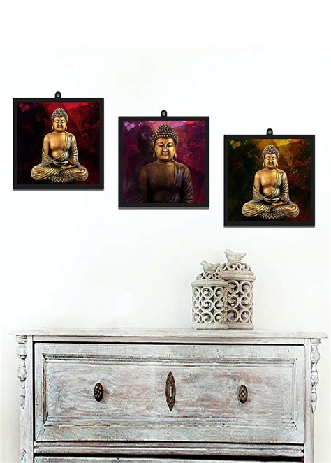 Get Buddha Meditating Set Of 3 Wall Art Panels at ₹ 999 | LBB Shop