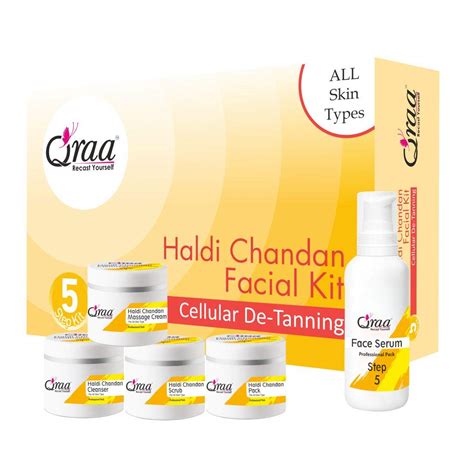 QRAA Haldi Chandan Facial Kit-Cellular De-Tanning, 285 ml (Pack of 5 ...