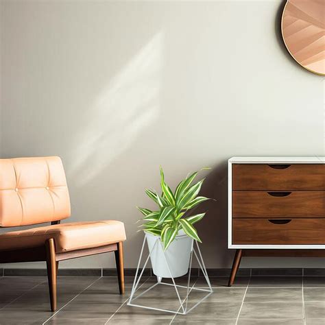 White Metal Planter Stand, Small | At Home