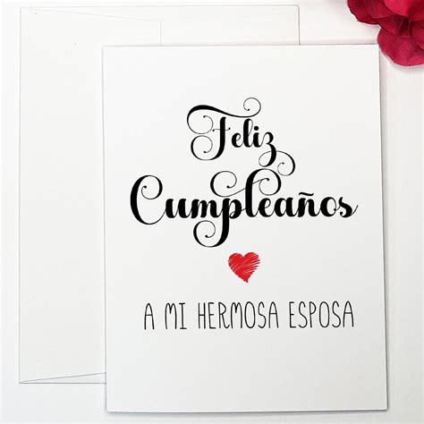 Feliz Cumpleaños a Mi Hermosa Esposa, Spanish Birthday Card for Wife ...