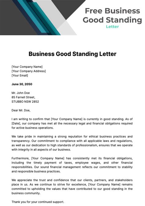 Bank Letter Of Good Standing Template Word - Infoupdate.org
