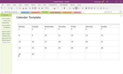 Image result for Insert Planner Calendar in OneNote