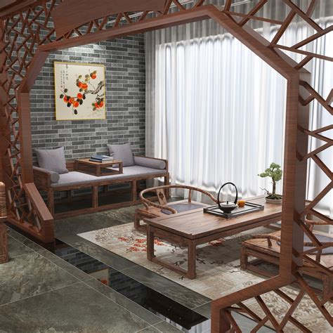 新中式阳台，喝茶看书晾衣服都很雅 - 斑马设计设计效果图 - 每平每屋·设计家
